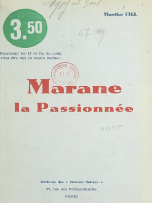 cover image of Marane la passionnée